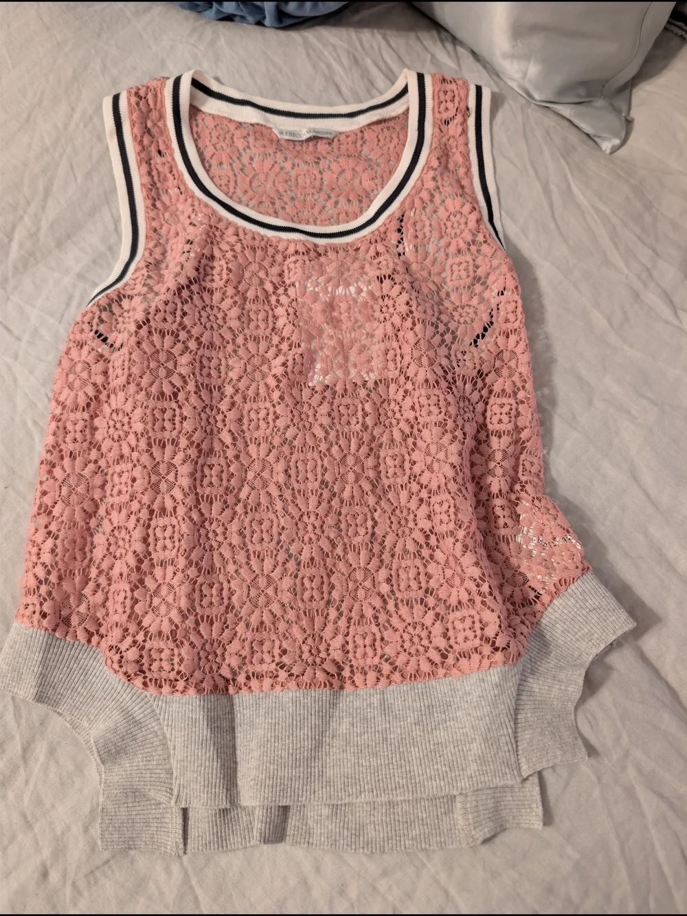 Rebecca Minkoff Rare Sample 2-Piece Lace Set Rib Tank & Felix Shorts Pink Size 4